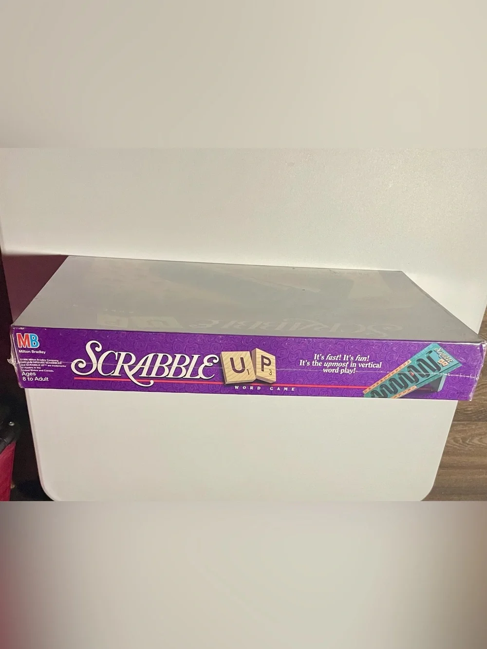 Vintage 1996 Milton Bradley Scrabble Up Word Game New Sealed Family Night Fun